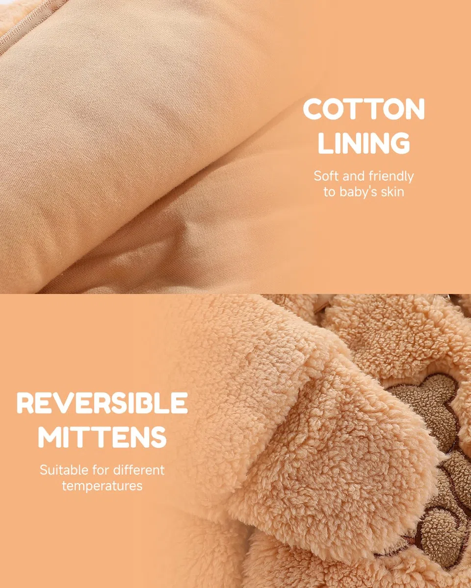 JiAmy Bébé Combinaison de Neige avec Capuche Grenouillère Tenues D'hiver Garçons Filles Bande Dessinée Ourson Barbotteuse Polaire 0-12 Mois