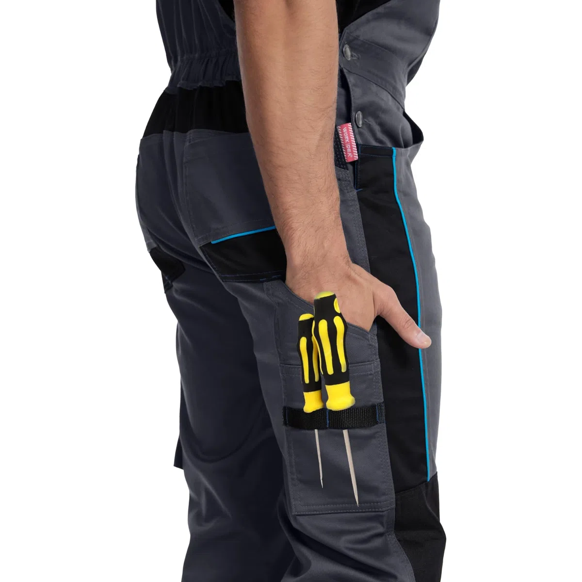 WORK IDEA Pantalon de Travail Stretch pour Hommes avec de Nombreuses Poches et Poches à Outils