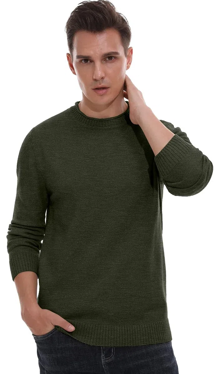 Sailwind Pull Homme Col Rond Maille Top Homme Classique Vintage Casuals Automne Hiver Couleur Unie Chaude