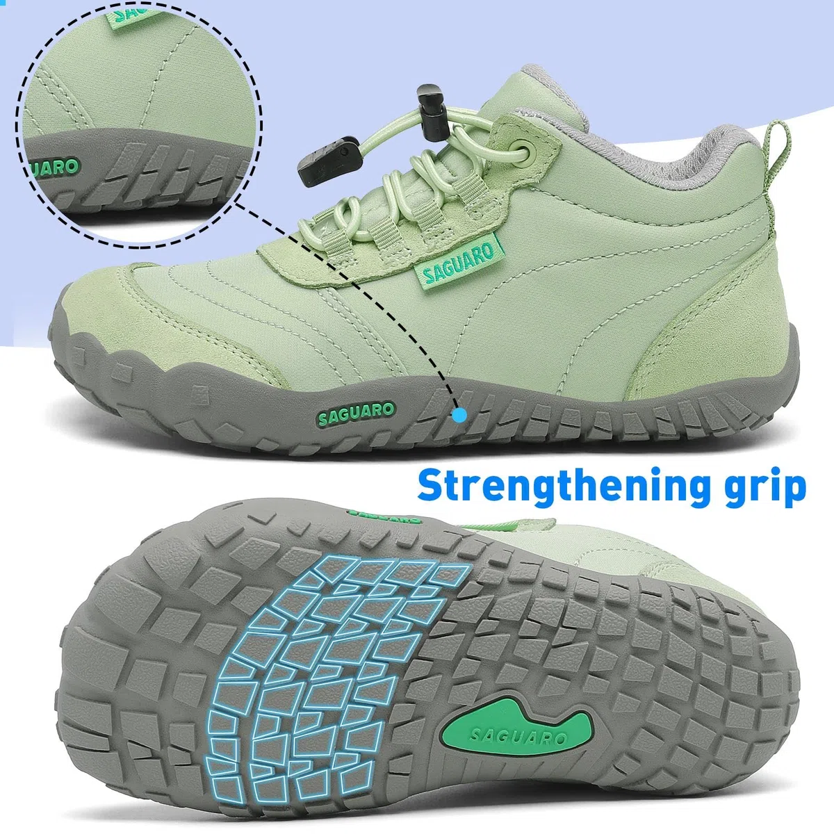 SAGUARO Enfants Chaussures de Trail Garcons Fille Minimaliste Barefoot Baskets Running Sneakers Léger Respirantes 31EU