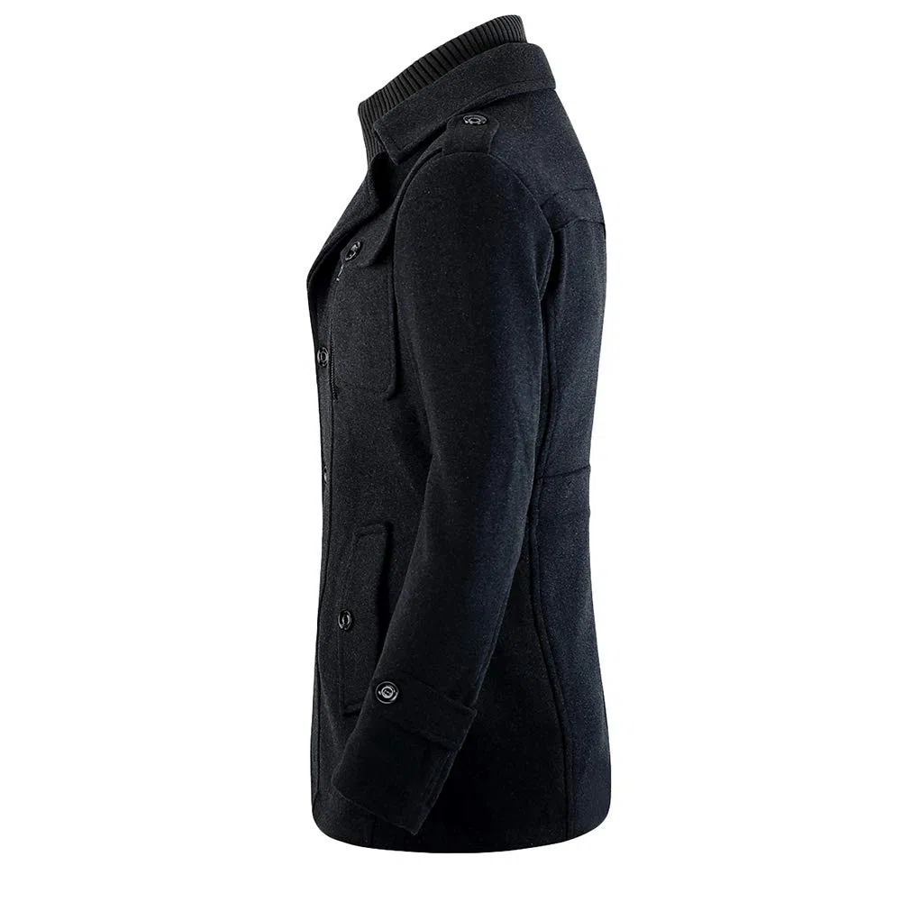 YOUTHUP Manteau Homme Laine Hiver Chaud Trench-Coat Classique Pardessus Parka Caban Veste Slim Fit Manteaux Habillé