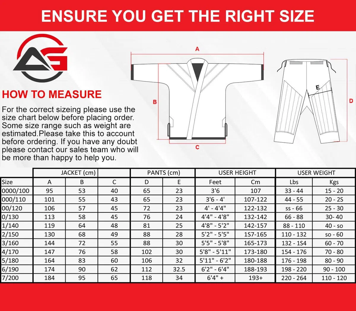 Athletics Gear Kimono de karaté avec ceinture | Mélange de polyester et coton mélangé, poids léger, judo, taekwondo pour enfants, hommes et femmes