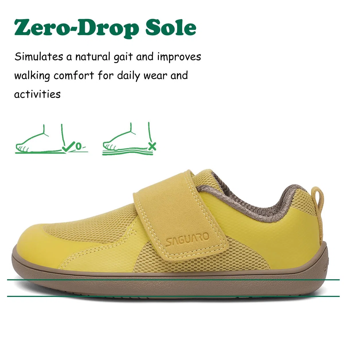 SAGUARO Barefoot Shoes Enfant Légères avec Zero Drop Sole et Wide Toe Box, 26–36 EU