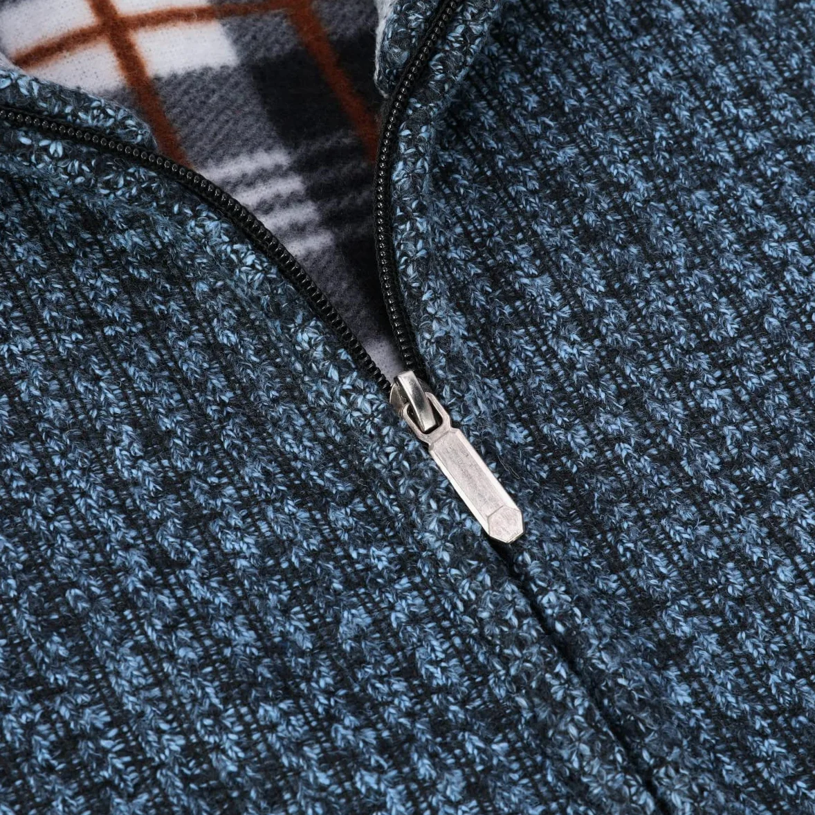 Allthemen Cardigan Homme Veste en Maille Zippé avec Col Montant Tricoté Veste d'hiver