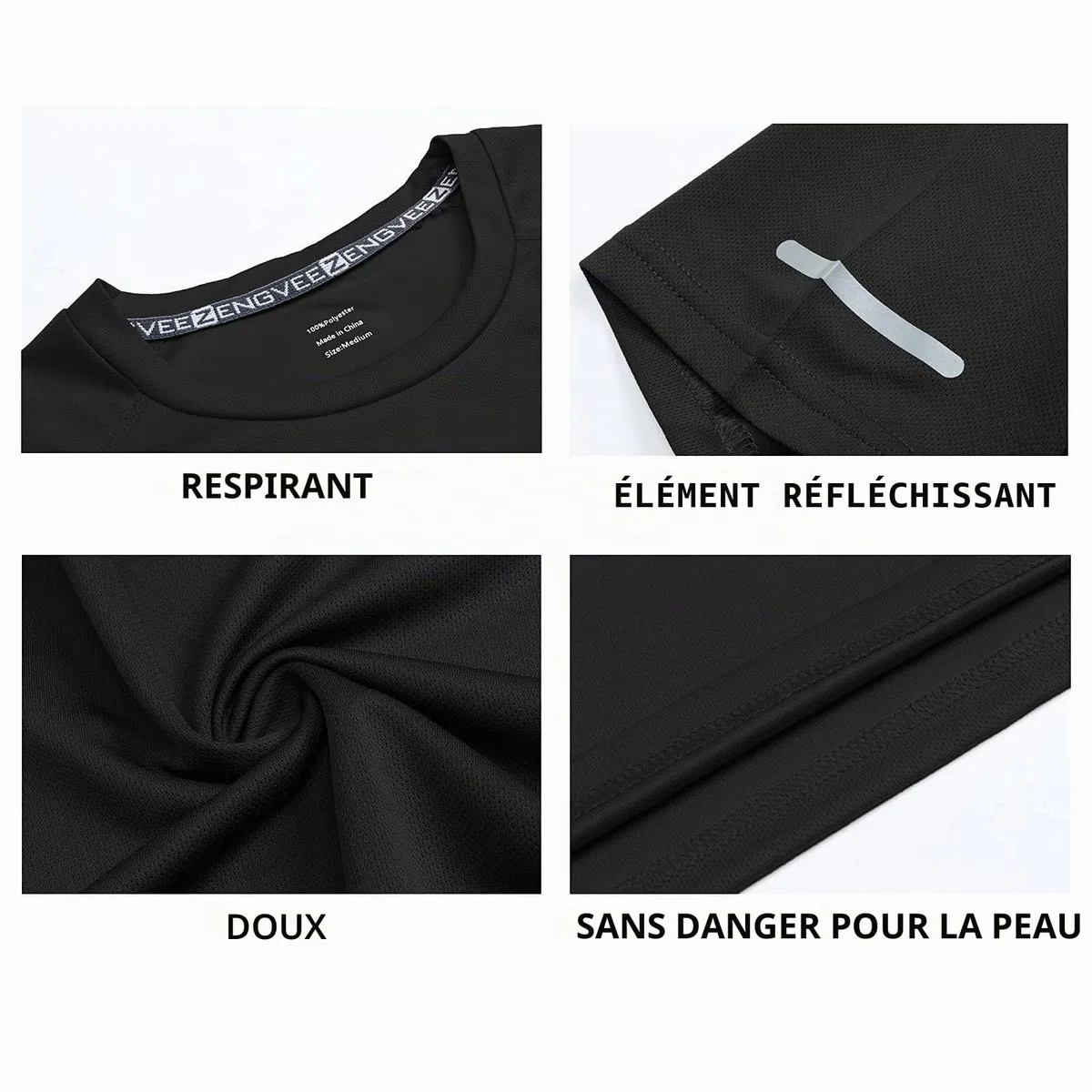 Gaiatiger 3 Pack T-Shirt Homme Tee Shirt Sport Homme Manche Courte Séchage Rapide Respirant Baselayer Haut Running Fitness Gym
