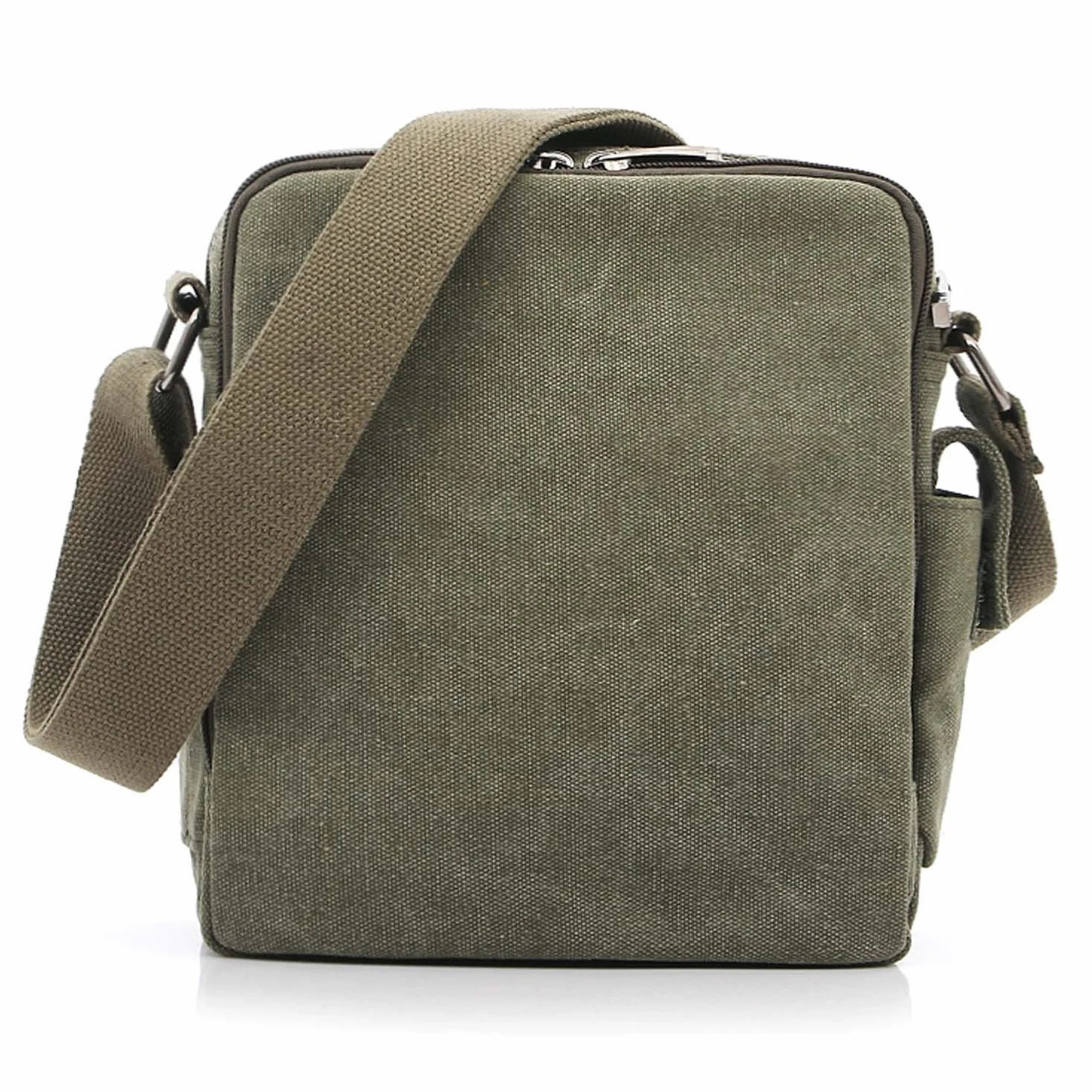 Sac bandoulière Homme Sac Besace Vintage Petit Porté épaule Sac en Toile Sacoche de Voyage pour école Université Cours Travail Sport Bourse Rétro Pochette Messager (Vert)