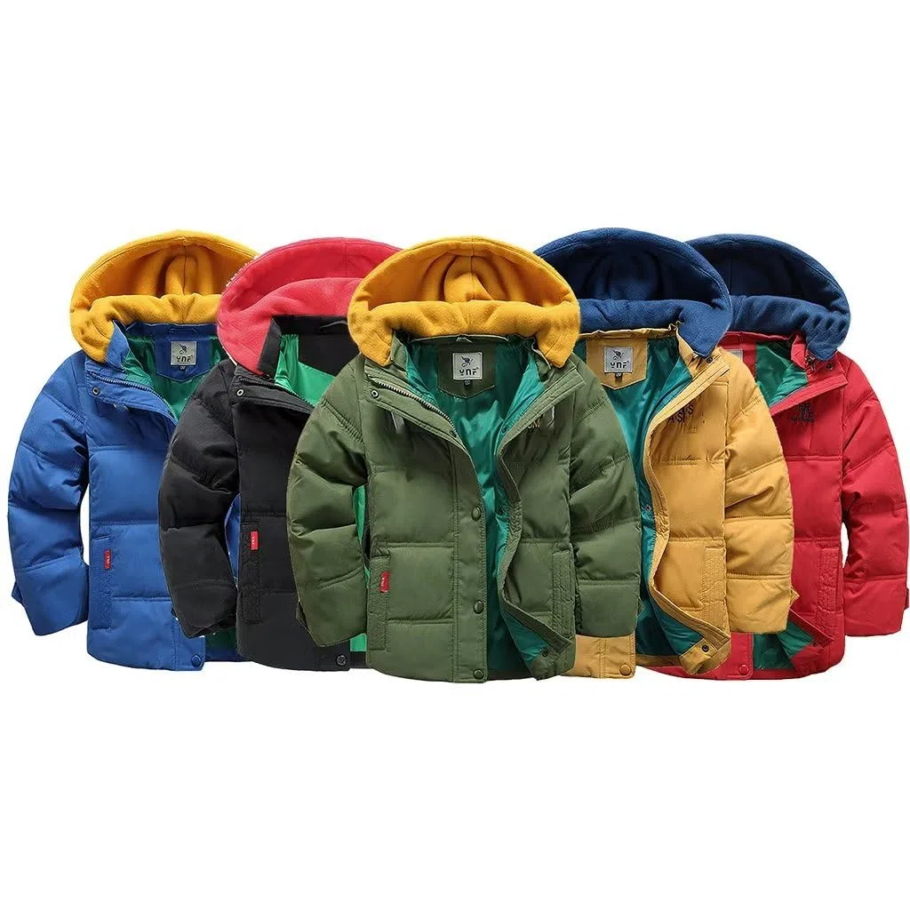 linboo Doudoune Enfant Garçon Manteau de Duvet Blouson Chaud Veste d'Hiver à Capuche Sport Jacket