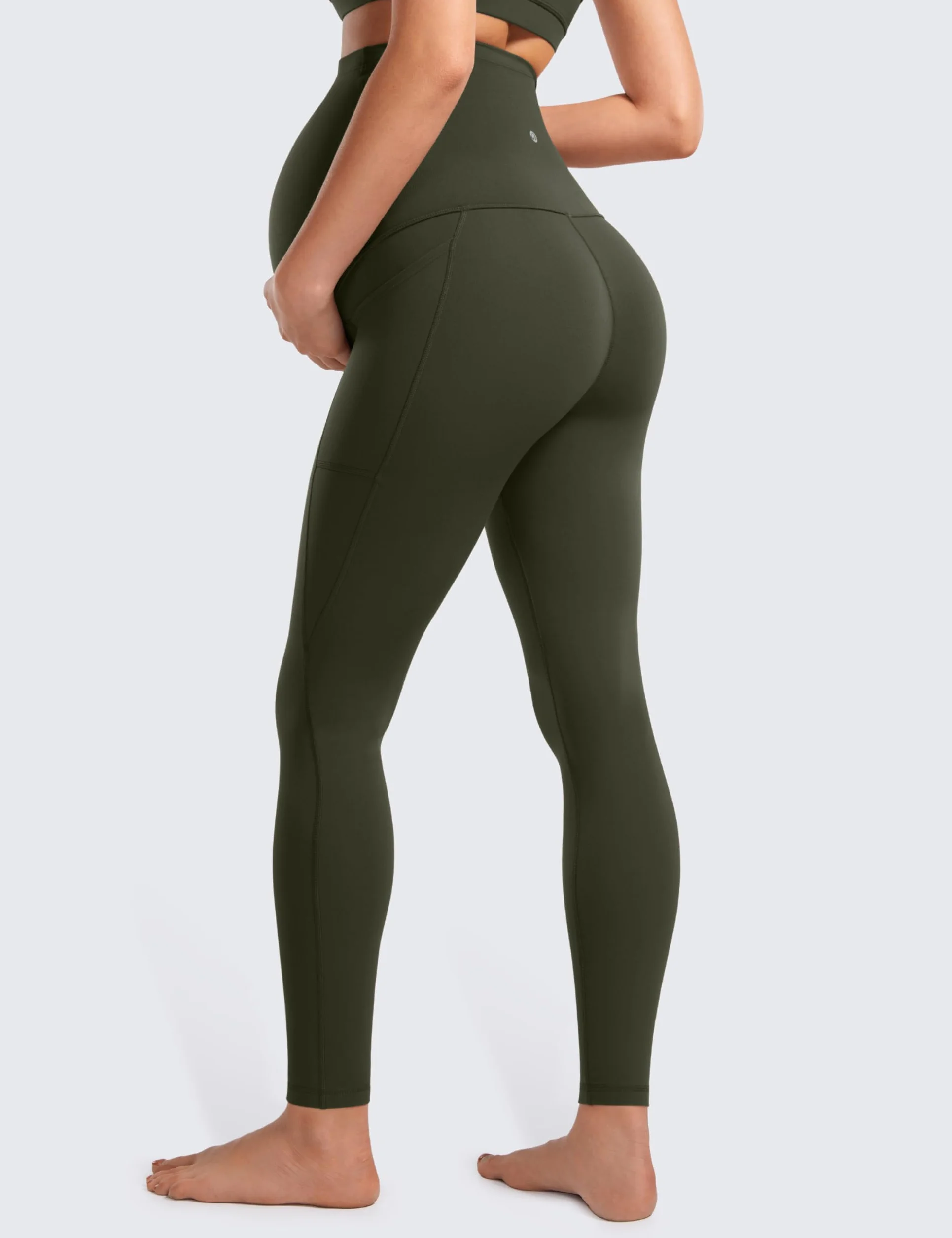 CRZ YOGA Butterluxe Leggings de Maternité avec Poches Yoga Grossesse Pantalonover - 71 cm