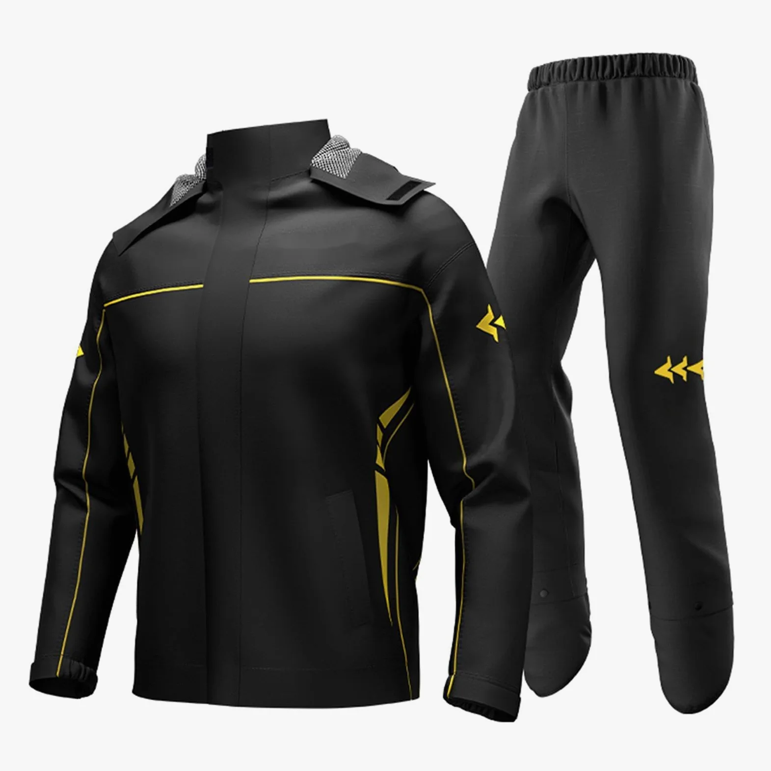 Rain Jacket, Combinaison de pluie de moto imperméable pour hommes et femmes, vêtements de pluie, veste et pantalon avec sac de rangement, veste de pluie imperméable et respirante, Noir , L