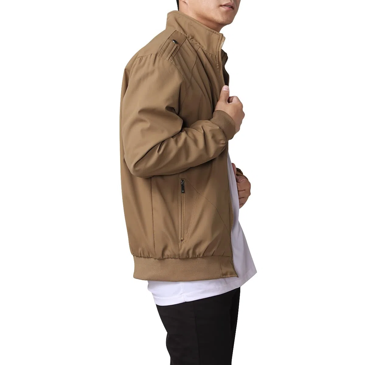 Allthemen Blouson Homme Léger Veste Militaire Chaud Jacket Casual Hiver Printemps Automne Aviateur Col Montant