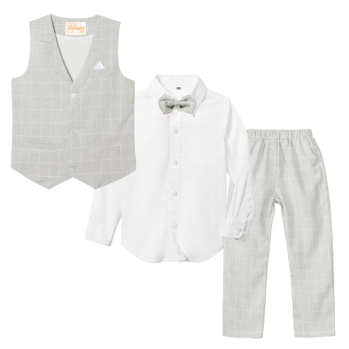 4 pièces Ensemble Habillé Garçons, Enfants Cérémonie Gilet Chemise Pantalon et Nœud Papillon