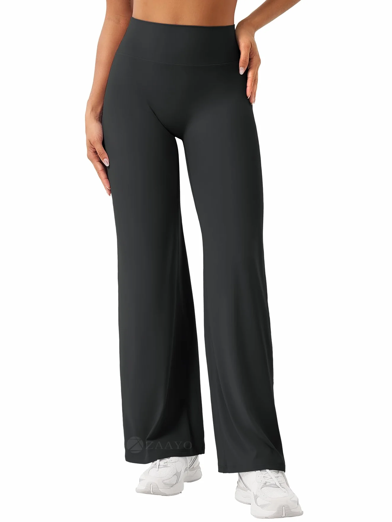 ZAAYO Legging droit sans couture pour femme, taille haute, évasé, pantalon de yoga, pantalon de sport, legging de yoga pour femme, pantalon de yoga, pantalon évasé régulier/long/extra long