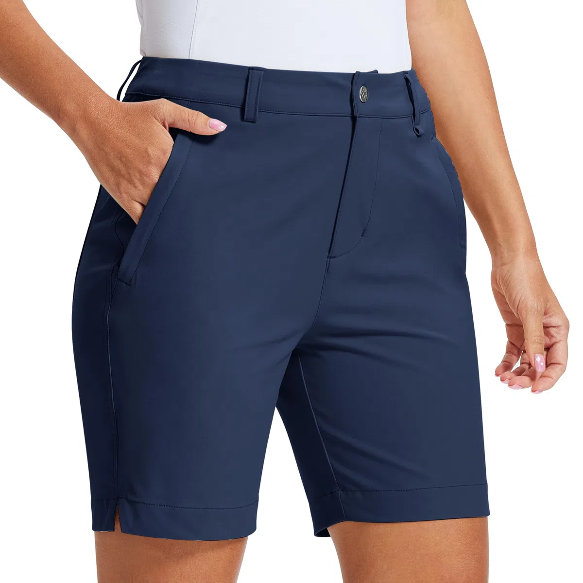 MoFiz Short Cargo Femme Golf Shorts de Randonnée Bermuda Résistant à l'eau UPF 50+ Léger Sèche-Rapide Shorts Safari Sport Court avec Poches pour l'été