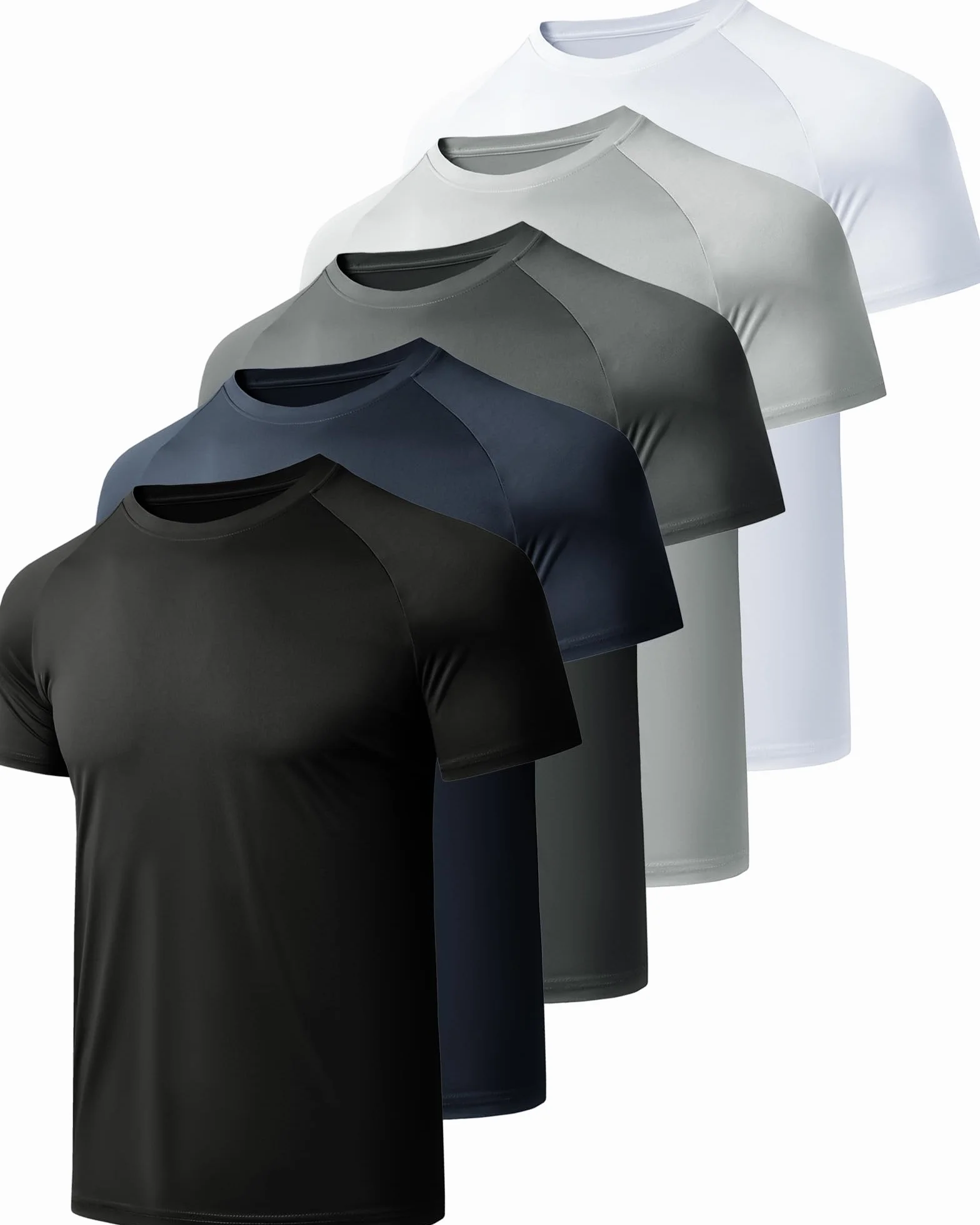 Lot de 3/5/7 T-Shirt Homme Tee Shirt Sport Homme à Manches Courtes Gym Running Fitness Séchage Rapide Respirant Baselayer Haut
