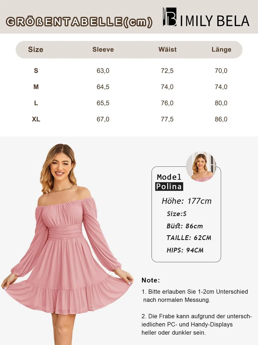 Imily Bela Robe de soirée pour femme - Col carré - Mini robe en maille - Taille haute - Plissée - Manches longues - Invité de mariage - Avec volants