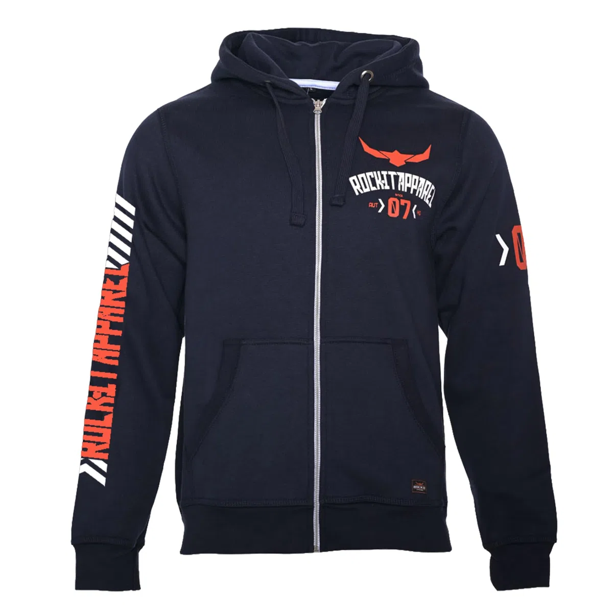 ROCK-IT Apparel® Veste à Capuche Sweat à Capuche zippé pour Homme Hoody Pullover Racer 07" Tailles S-5XL Sweat-Shirt Hoodie Gris et Bleu Marine