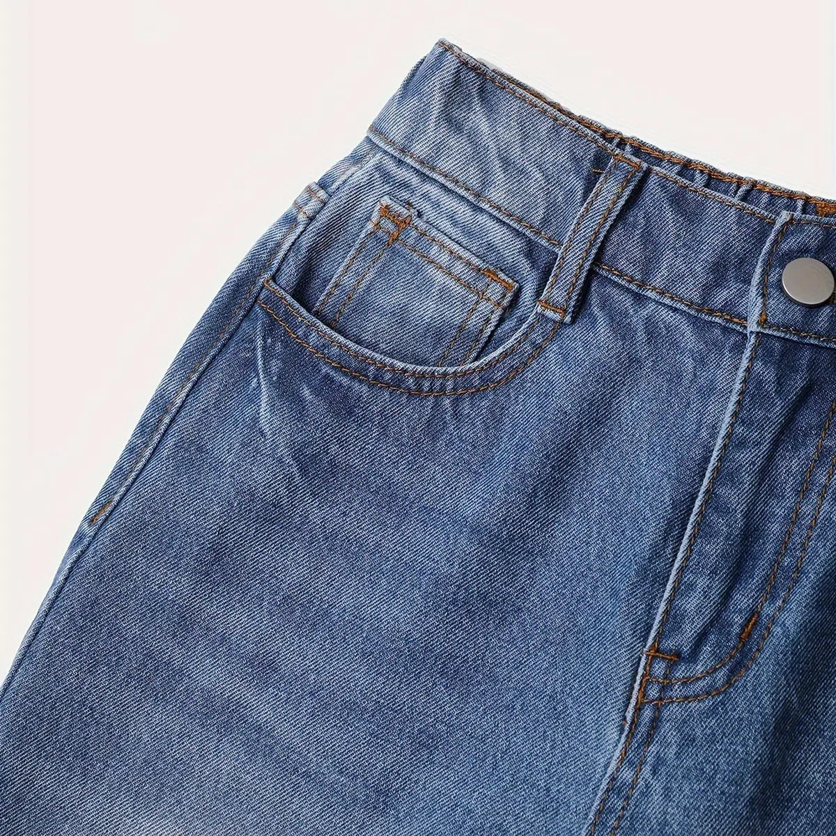 Pantalon en Jean Jambe Large Enfant Fille à La Mode 6-14 Ans Pantalon Denim Baggy Adolescent Fille Ample Confortable Pas Cher Chic école Casual Vacances