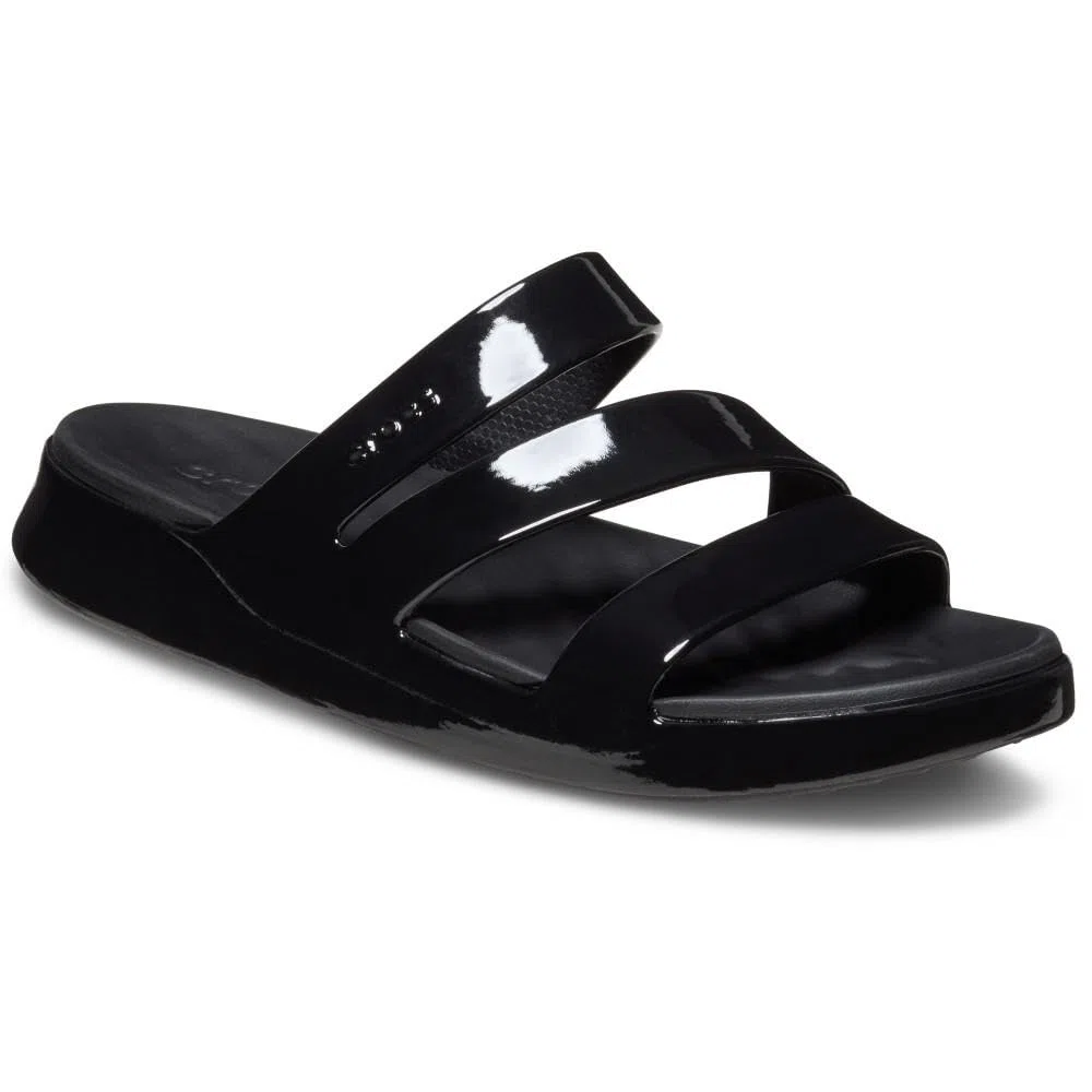 Crocs Getaway Patent Strappy Sandale glissante Femme