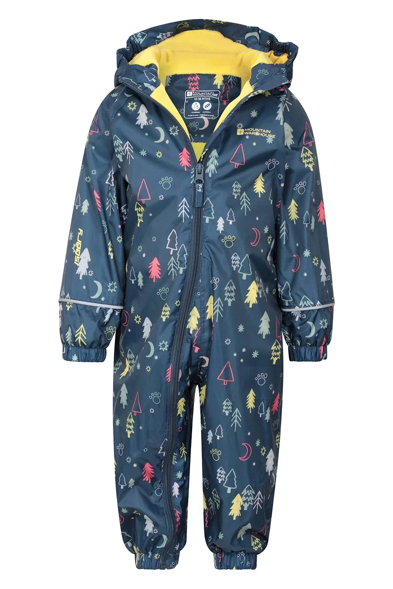 Mountain Warehouse Combinaison de Pluie Spright imprimée - Combinaison d'été Respirante, imperméable, séchage Rapide, Coutures soudées, Doublure Polaire, Fluo