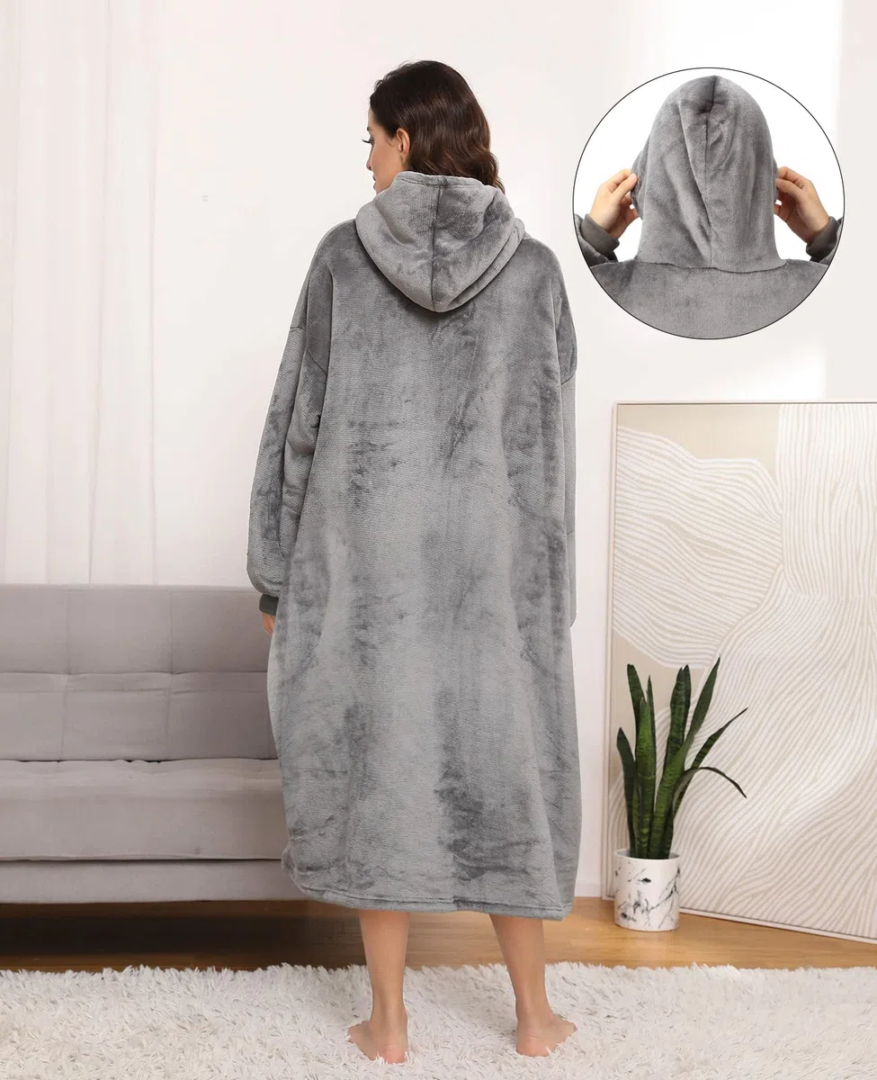 Sendowtek Sweat-Shirt à Capuche Grand Sweat à Capuche Femme Homme Couverture à Capuche Portable Super Douce et Chaude Pull à Capuche Confortable pour Adultes Ados Intérieur Extérieur Longue