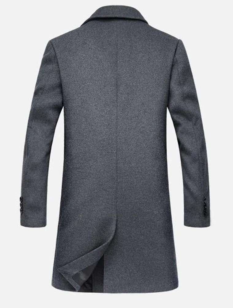 Vogstyle Homme Manteau Parka Laine Slim Classique Trench Mi-Longue Décontractée Duffle-Coats