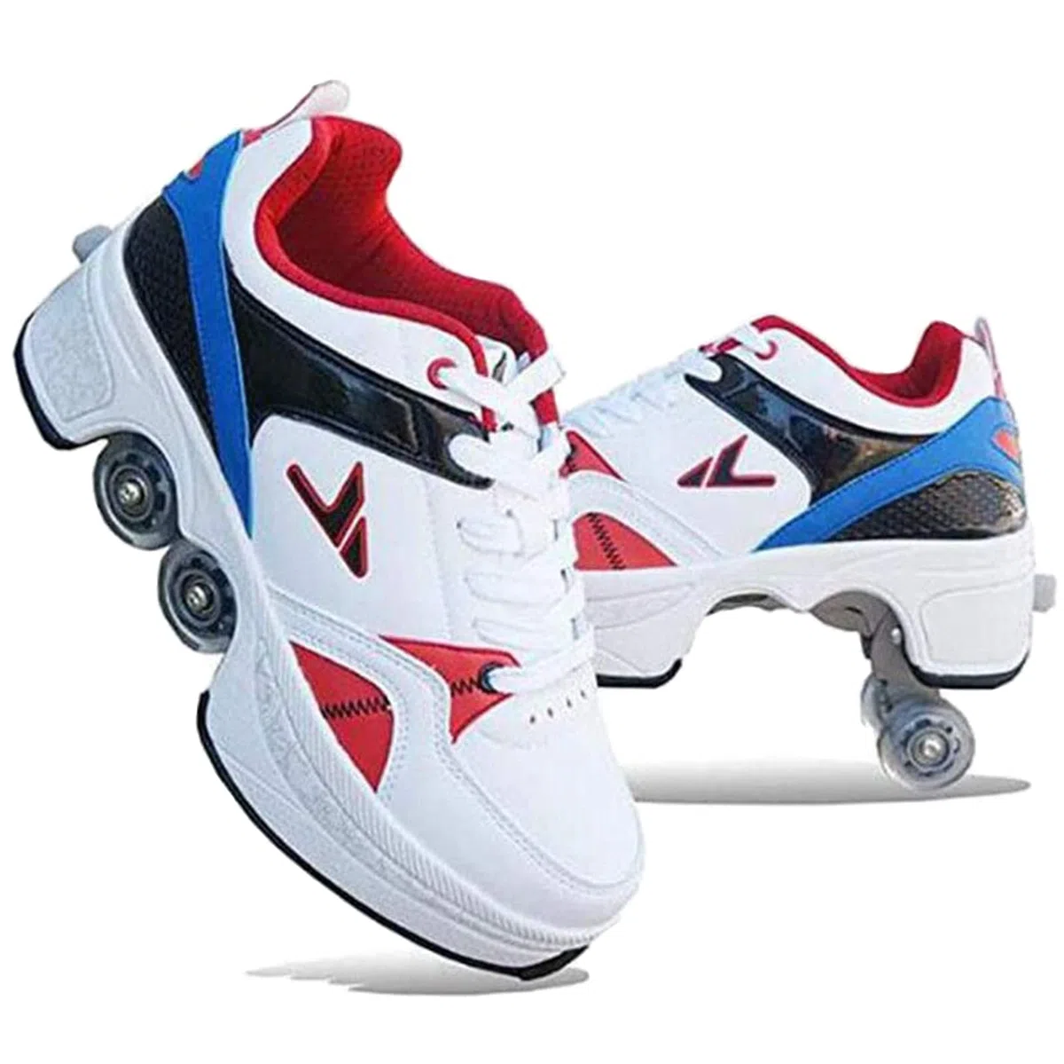 Roue Chaussures De Sport Chaussures De Skate à roulettes Chaussures roulettes Fille Et Garçon Entraînement Roller Skate Chaussures avec roulettes Doubles Bouton