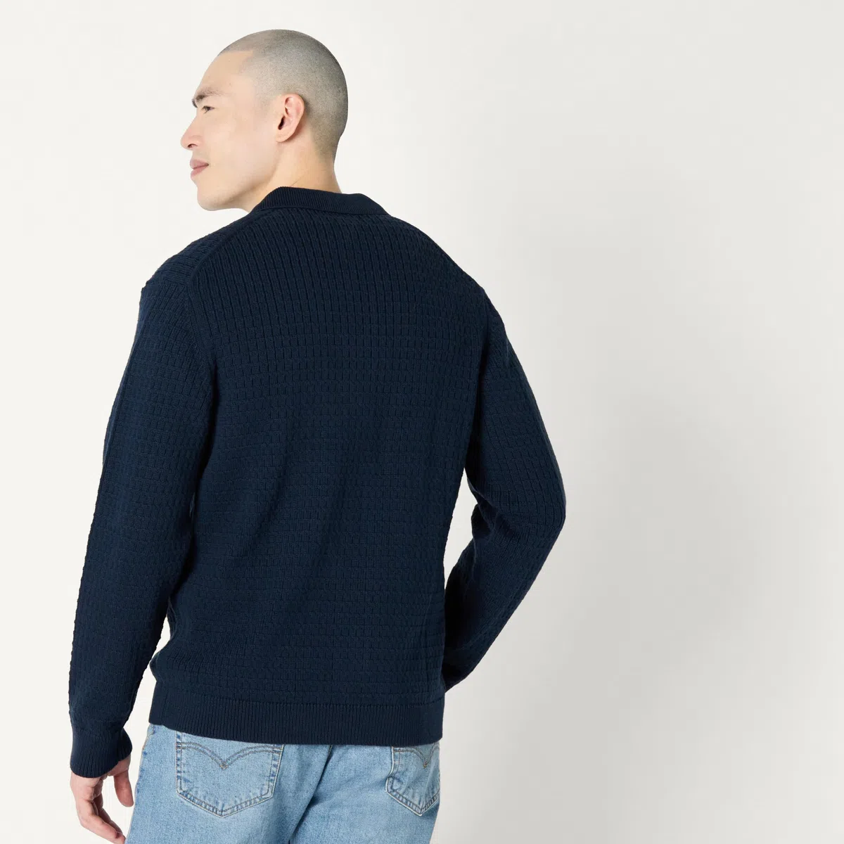 Amazon Essentials Homme Pull Cardigan Décontracté avec Col Coupe Décontractée