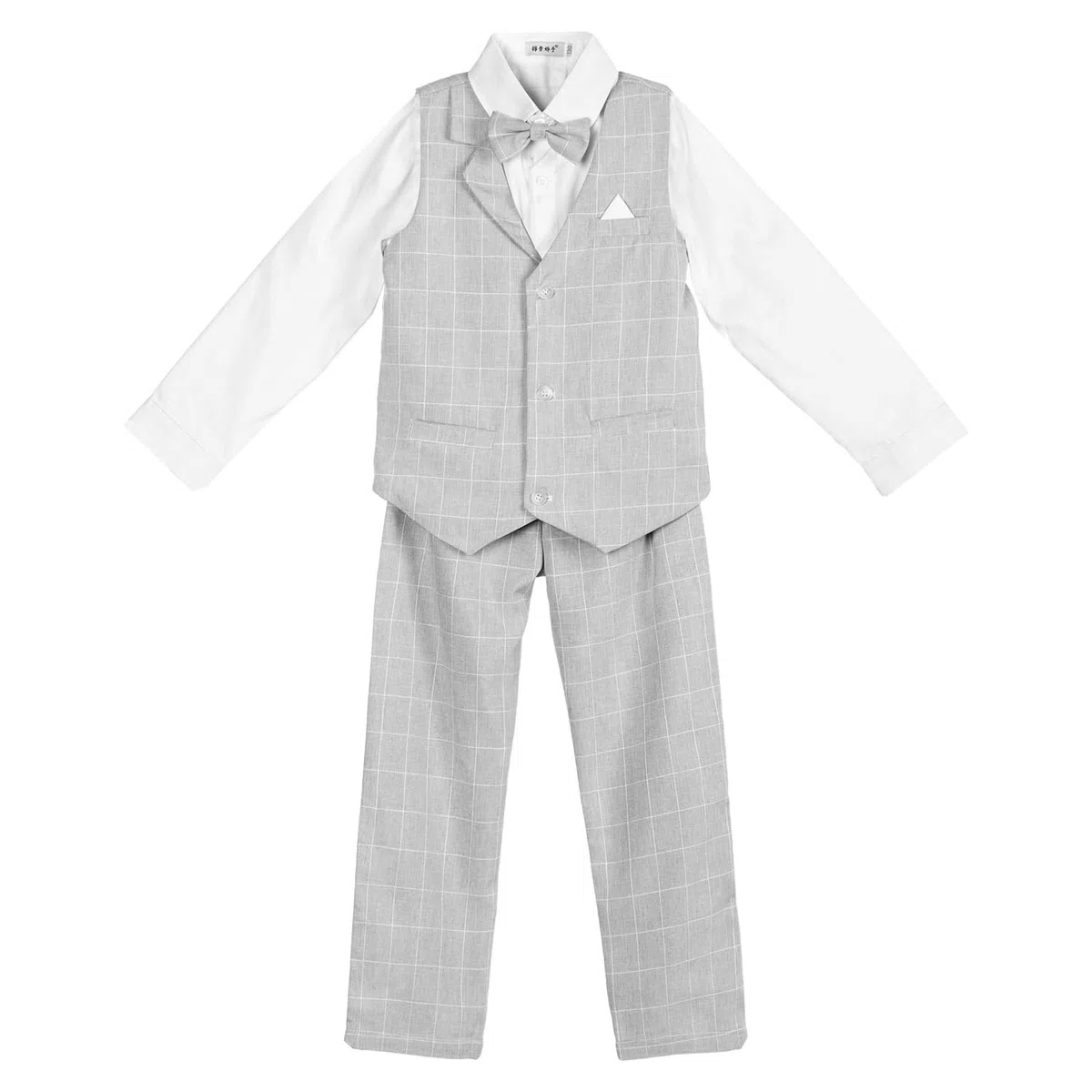 4 pièces Ensemble Habillé Garçons, Enfants Cérémonie Gilet Chemise Pantalon et Nœud Papillon
