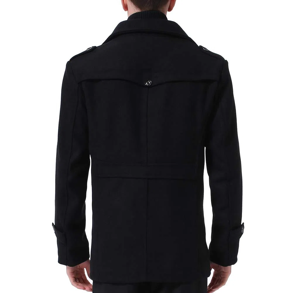 YOUTHUP Manteau Homme Laine Hiver Chaud Trench-Coat Classique Pardessus Parka Caban Veste Slim Fit Manteaux Habillé