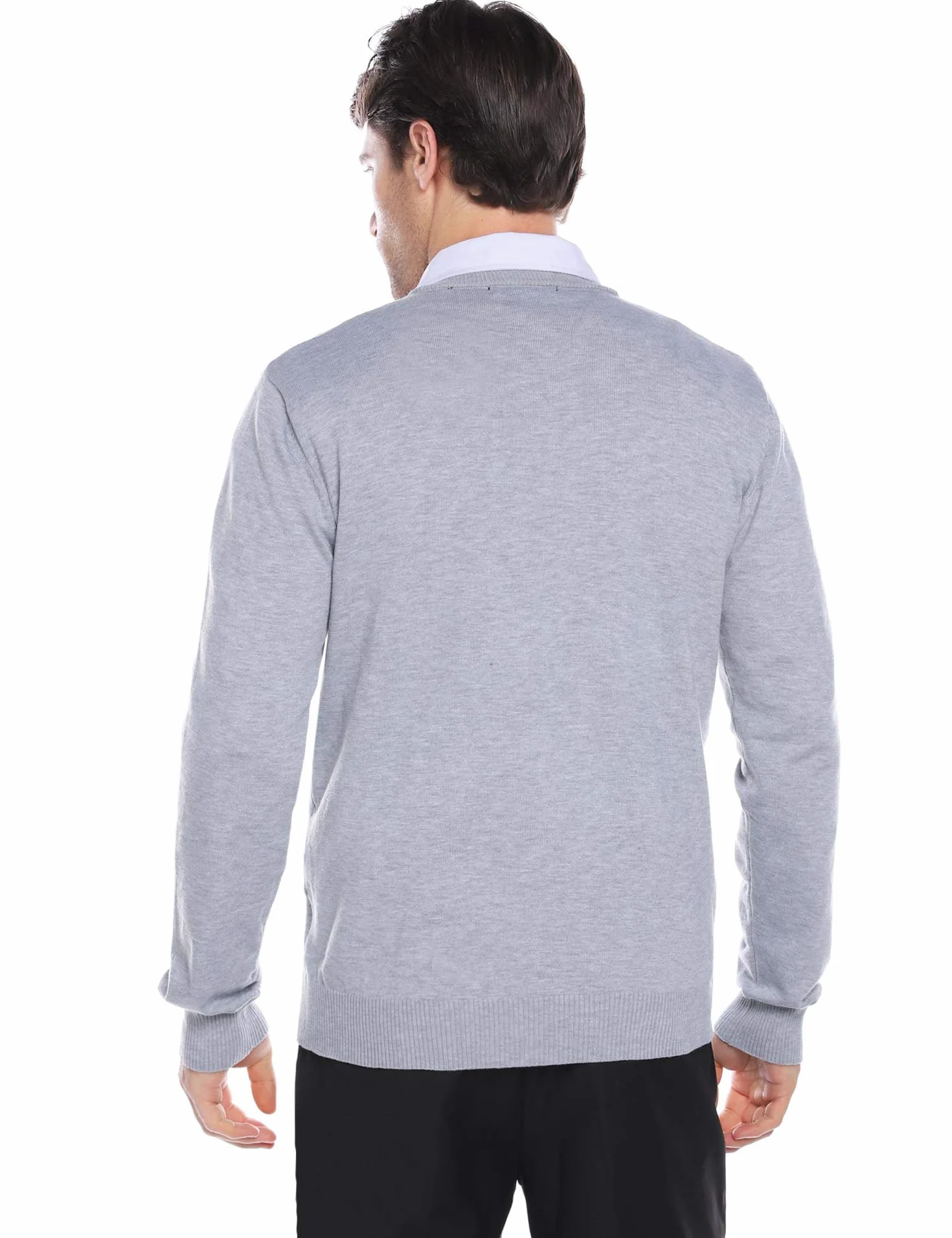iClosam Cardigan Homme Gilets Pull Col en V en Coton Soft en Tricot à Manches Longues à Boutons Casual Couleur Unie