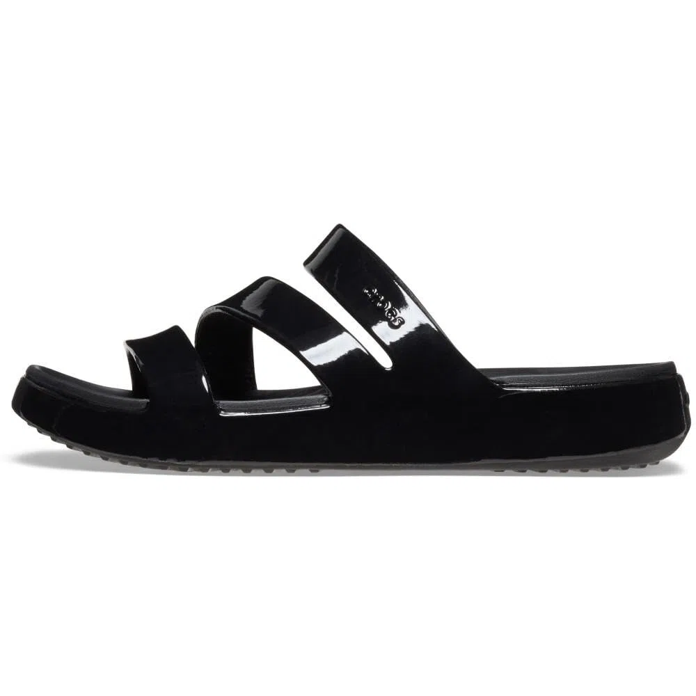 Crocs Getaway Patent Strappy Sandale glissante Femme