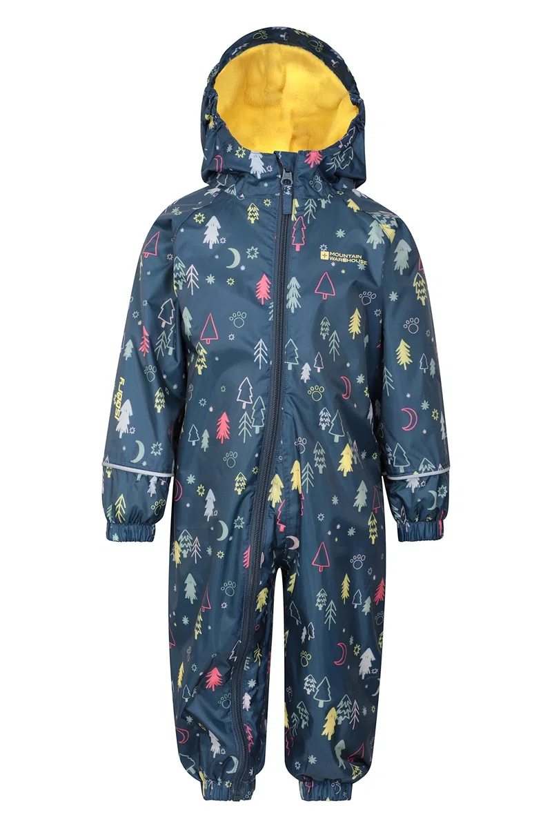 Mountain Warehouse Combinaison de Pluie Spright imprimée - Combinaison d'été Respirante, imperméable, séchage Rapide, Coutures soudées, Doublure Polaire, Fluo