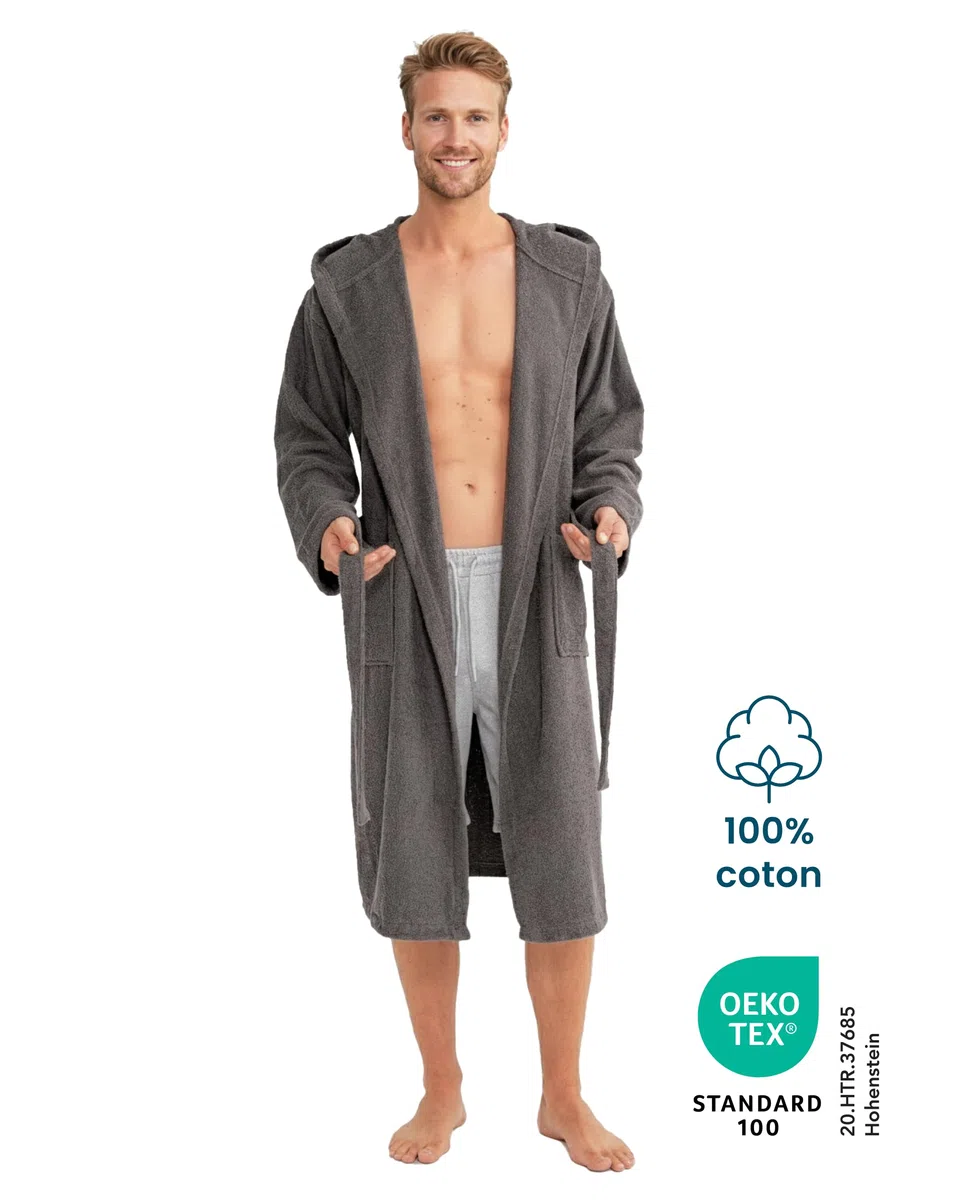 Twinzen - Peignoir de Bain Homme 100% Coton Oeko-Tex