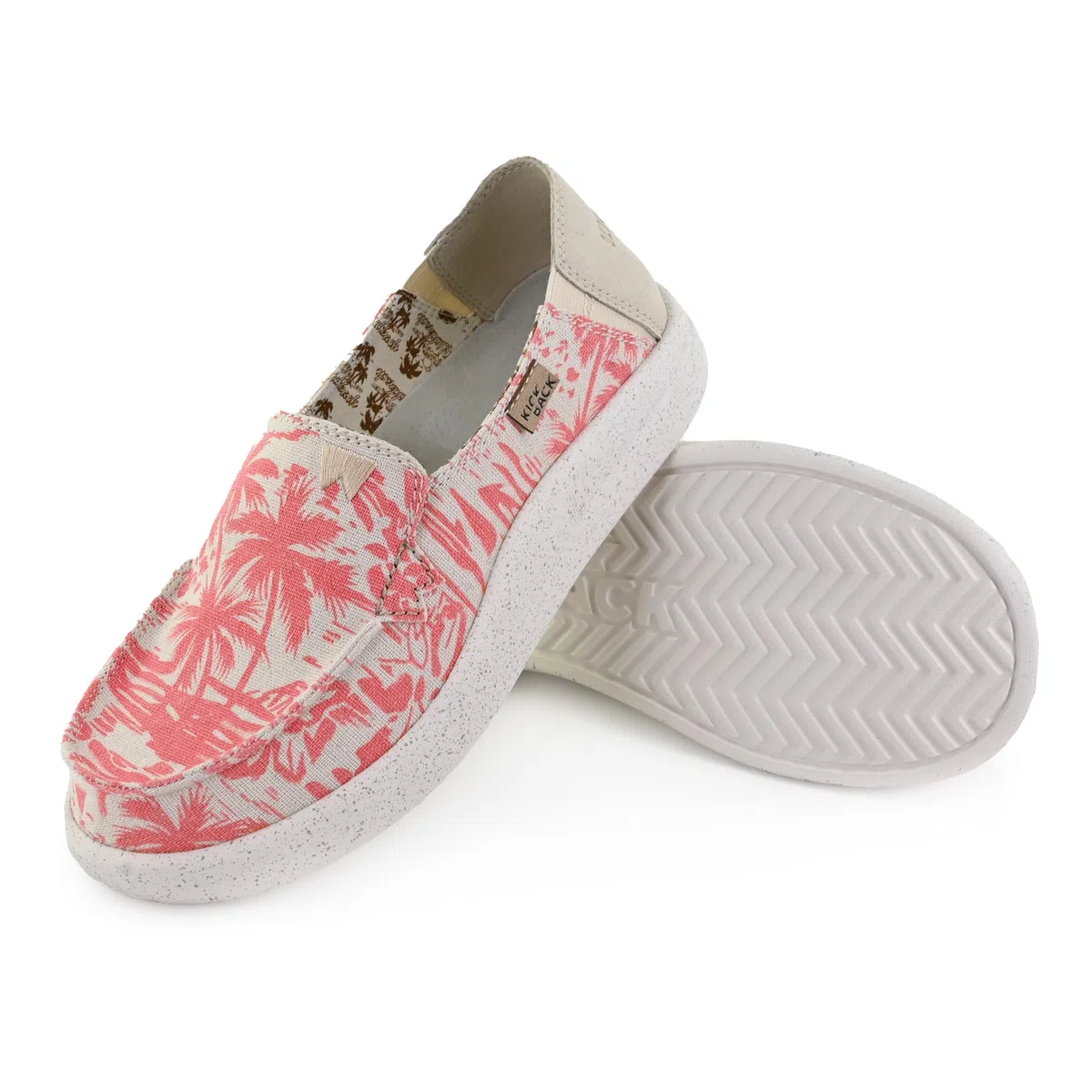 Kickback Rizzo Femmes Mocassins - MOC Toe pour Dames - Chaussures légères en Lin ou en Toile à Enfiler - Semelle orthopédique pour Le Confort - Chaussures d'été décontractées