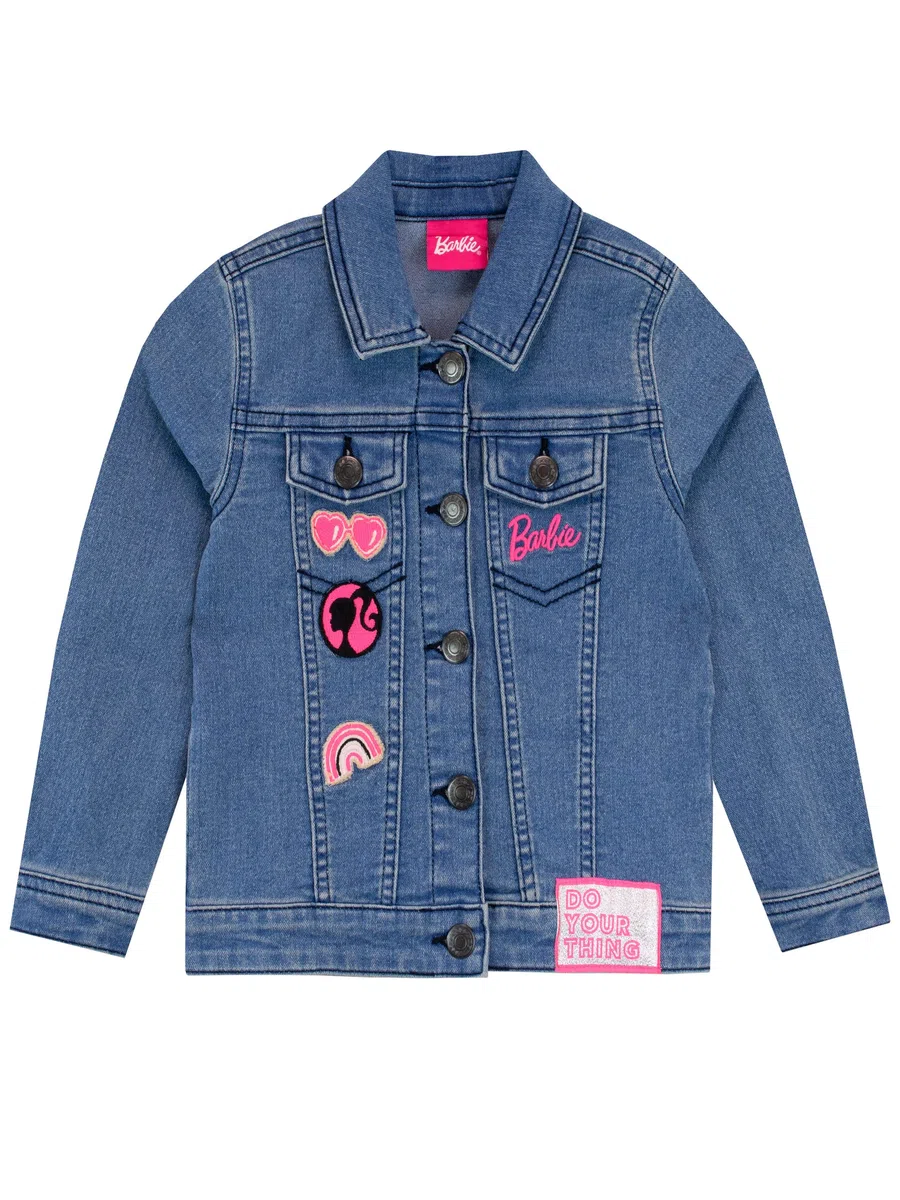 Barbie Filles Brodé Veste en Jean Vêtements d'extérieur pour Enfants