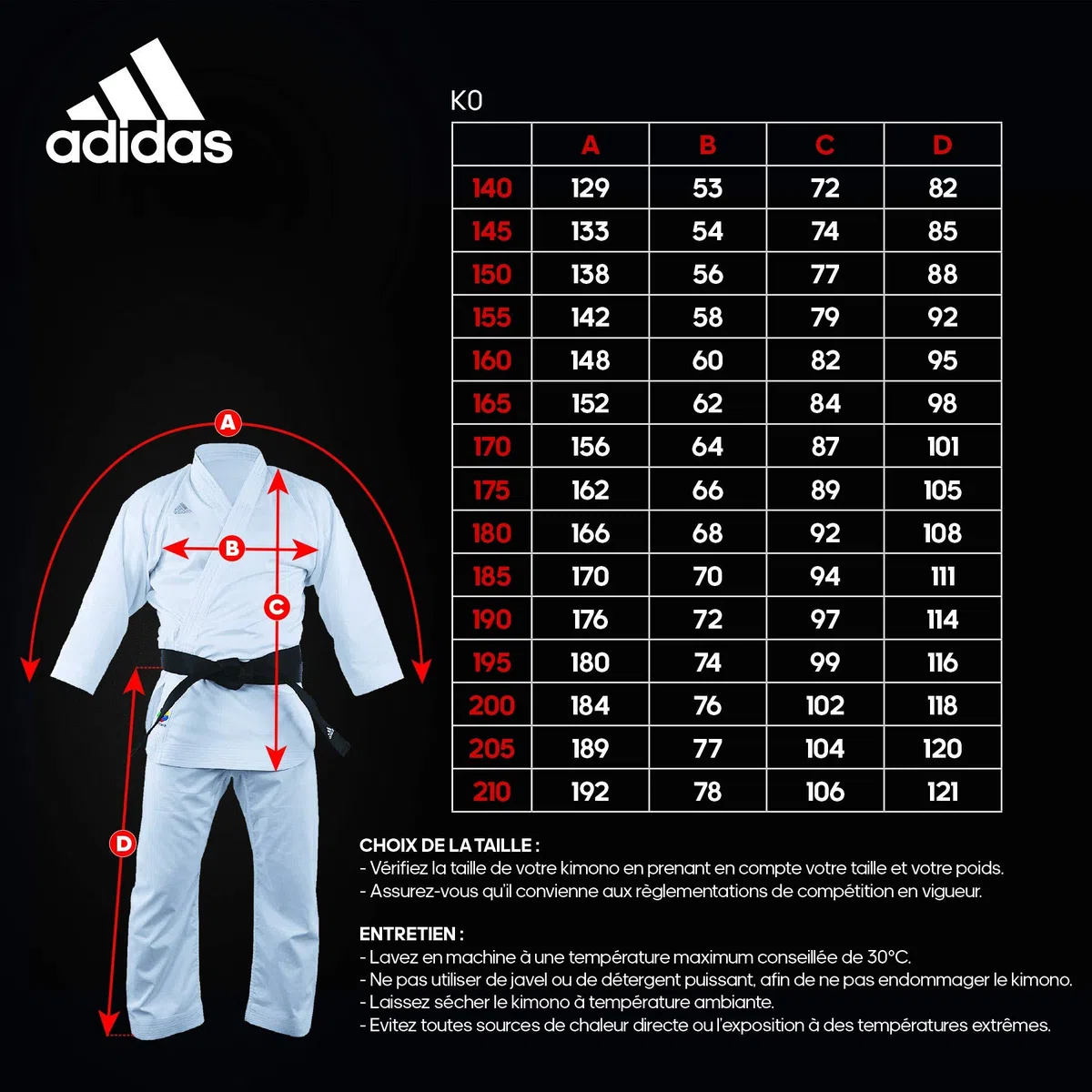 adidas Kimono de Karaté Adizero (Couleur : Blanc - Taille : 170)