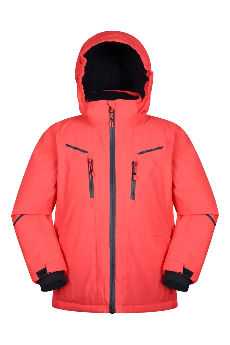 Mountain Warehouse Slalom Kids Extreme Veste de ski imperméable – Manteau rembourré doublé en polaire avec jupe de neige amovible, garçons et filles – Ski d'hiver, sport, marche