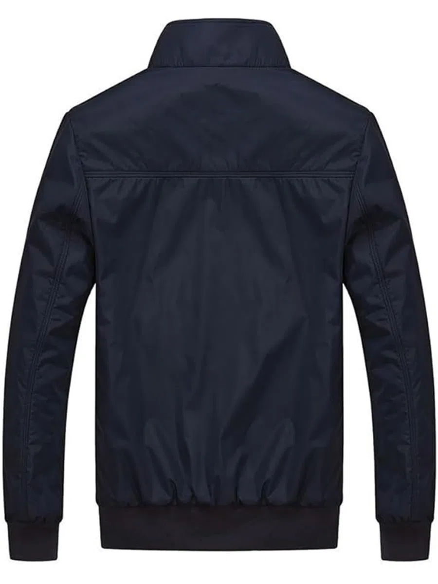 FTCayanz Blouson Homme Casual Léger Veste Mi Saison Manches Longues Col Montant Manteau S-3XL