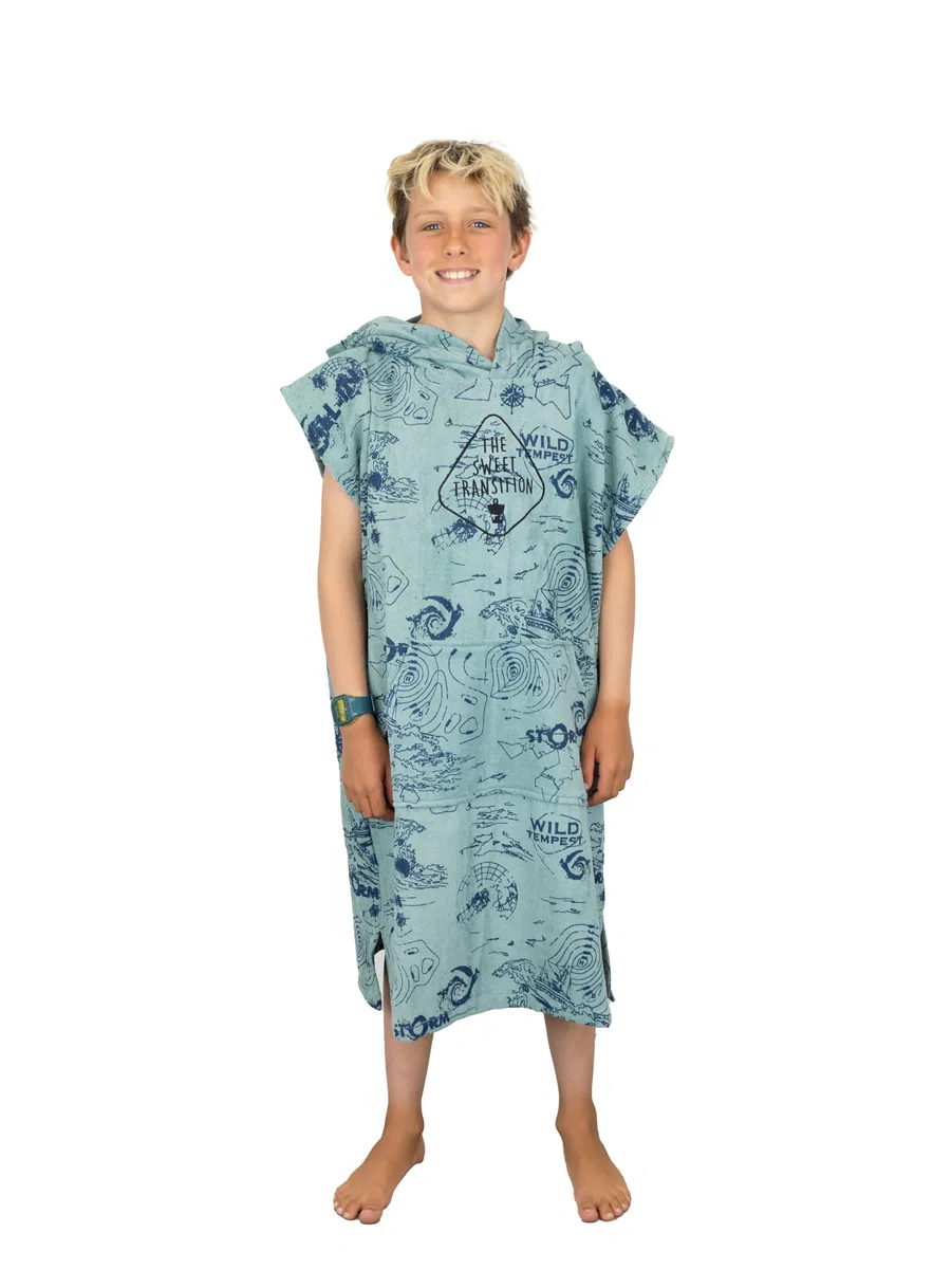 ALL-IN, Sweet Transition Poncho, Poche Kangourou, Storm, Taille Unique Junior (7-15 Ans), Jeunesse Unisexe