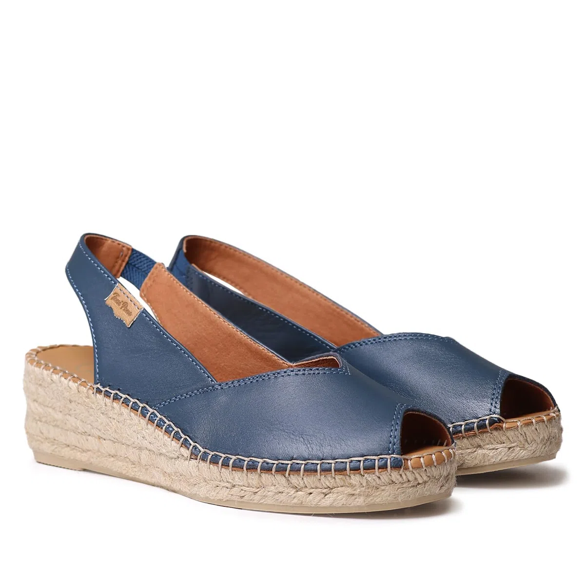 TONI PONS BERNIA-P - Espadrille compensée Style Peep Toe pour Femme en Cuir.