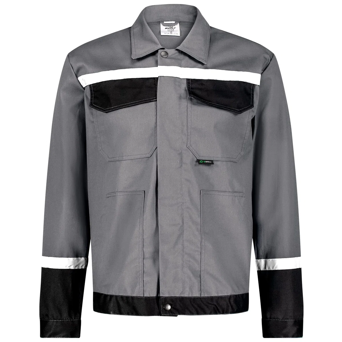 BWOLF Char Veste de Travail Homme Veste Chantier Multifonctionnel Veste de travail réfléchissante - Bleu/gris