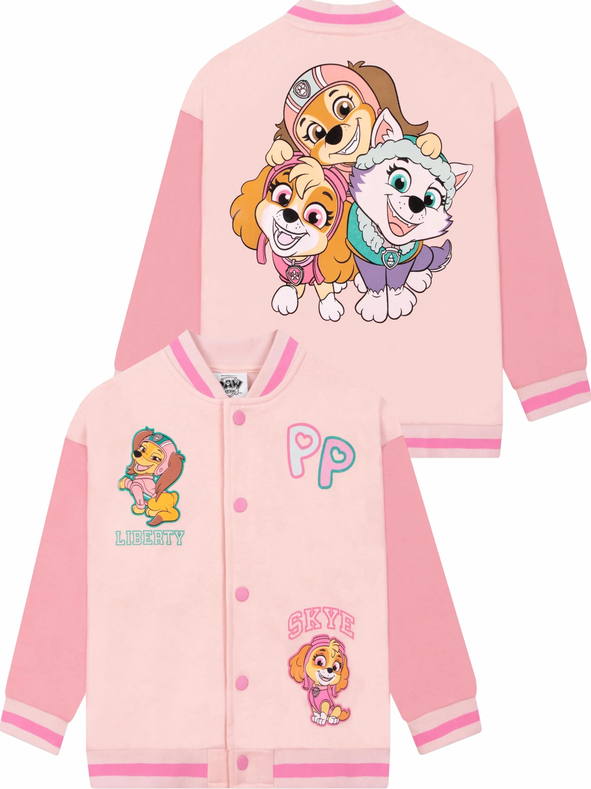 Blouson aviateur Pat'Patrouille, Veste Universitaire Everest Et Skye Pour Filles, Veste En Coton Filles