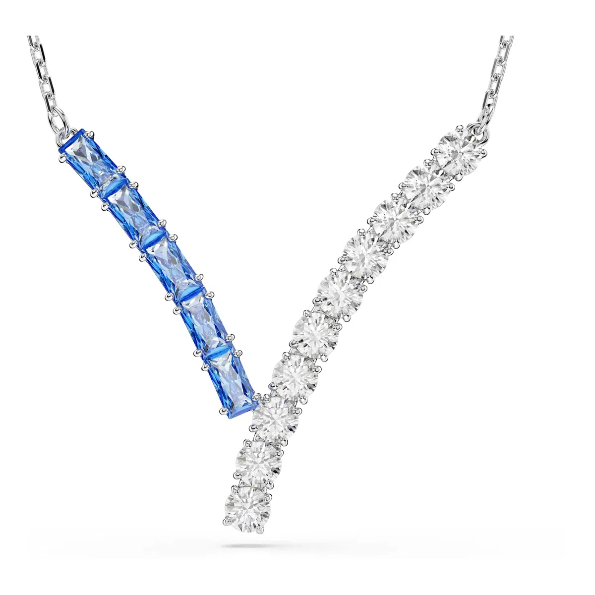 Swarovski Matrix Collection, Mixed cuts, Blue, Rhodium plated