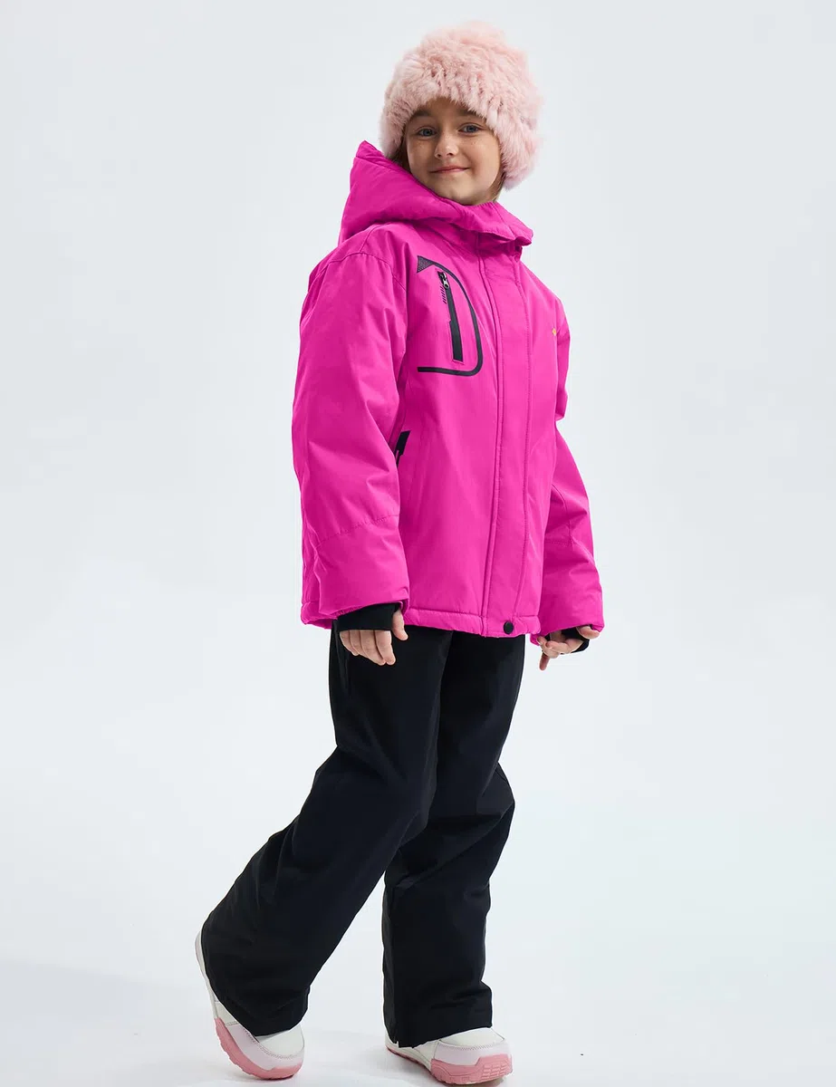 GEMYSE Veste de Ski Imperméable de Montagne pour Fille Manteau d'hiver Extérieur en Polaire Coupe-Vent avec Capuche