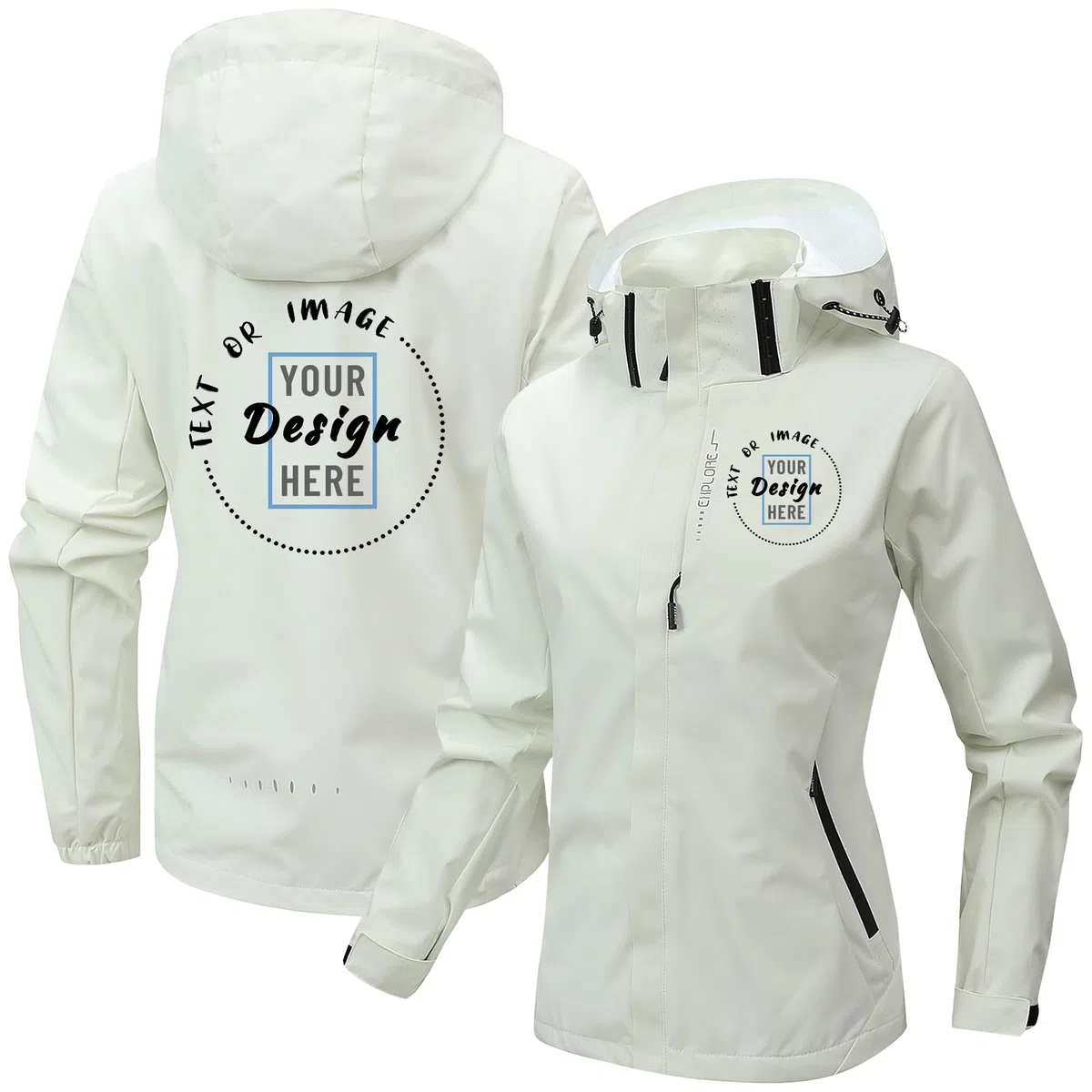 Veste softshell imperméable et coupe-vent personnalisable pour femme avec texte photo