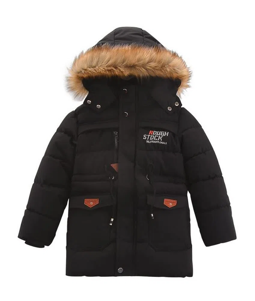 Enfant Garçon Veste d'hiver Chaud Manteau Mi Longue Doudoune à Capuche Fourrure Jacket