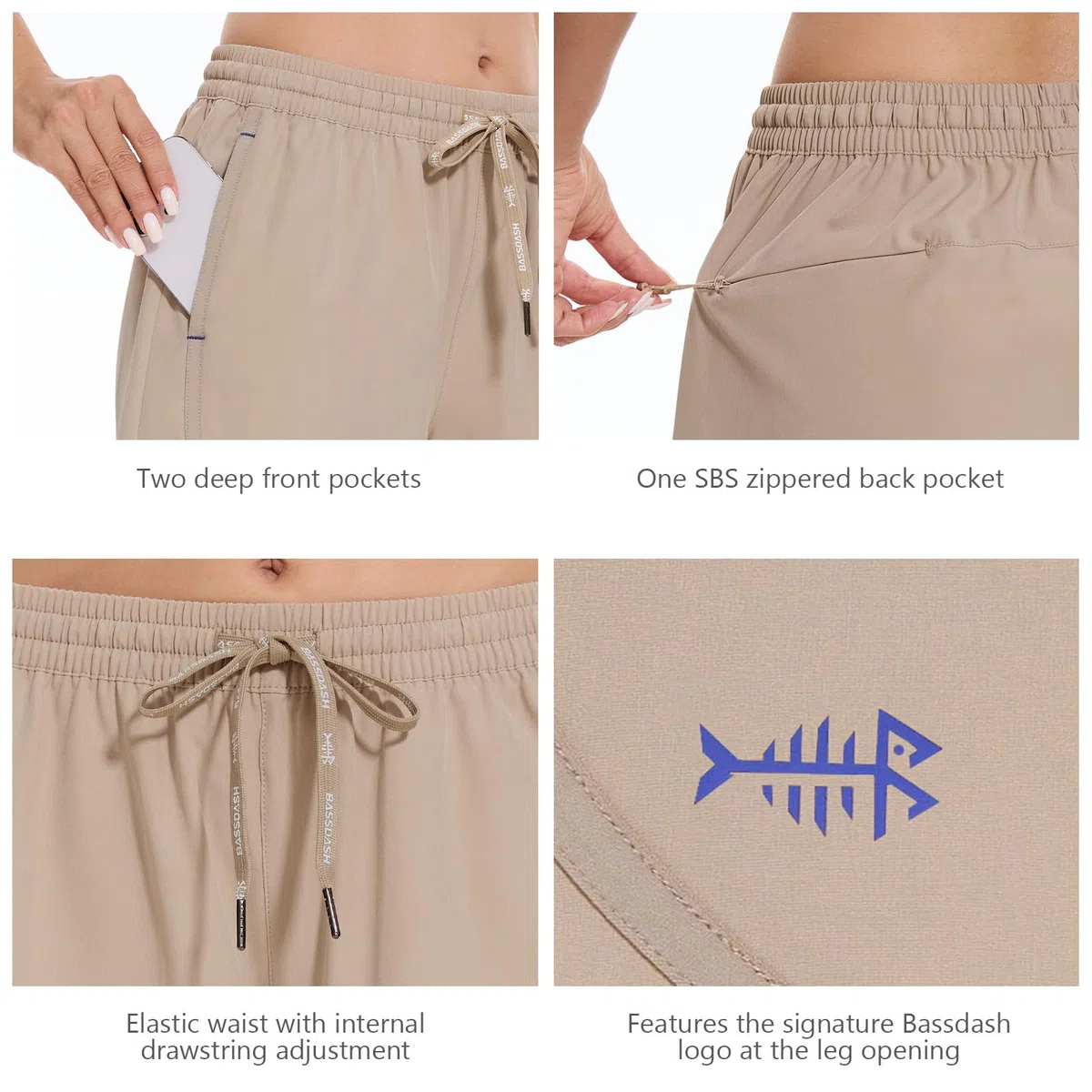 Bassdash Femme Short Randonnée 5 Pouces UPF 50+ Léger et Imperméable à Séchage Rapide avec Poches pour Camping Sport Hiking Shorts FP05W