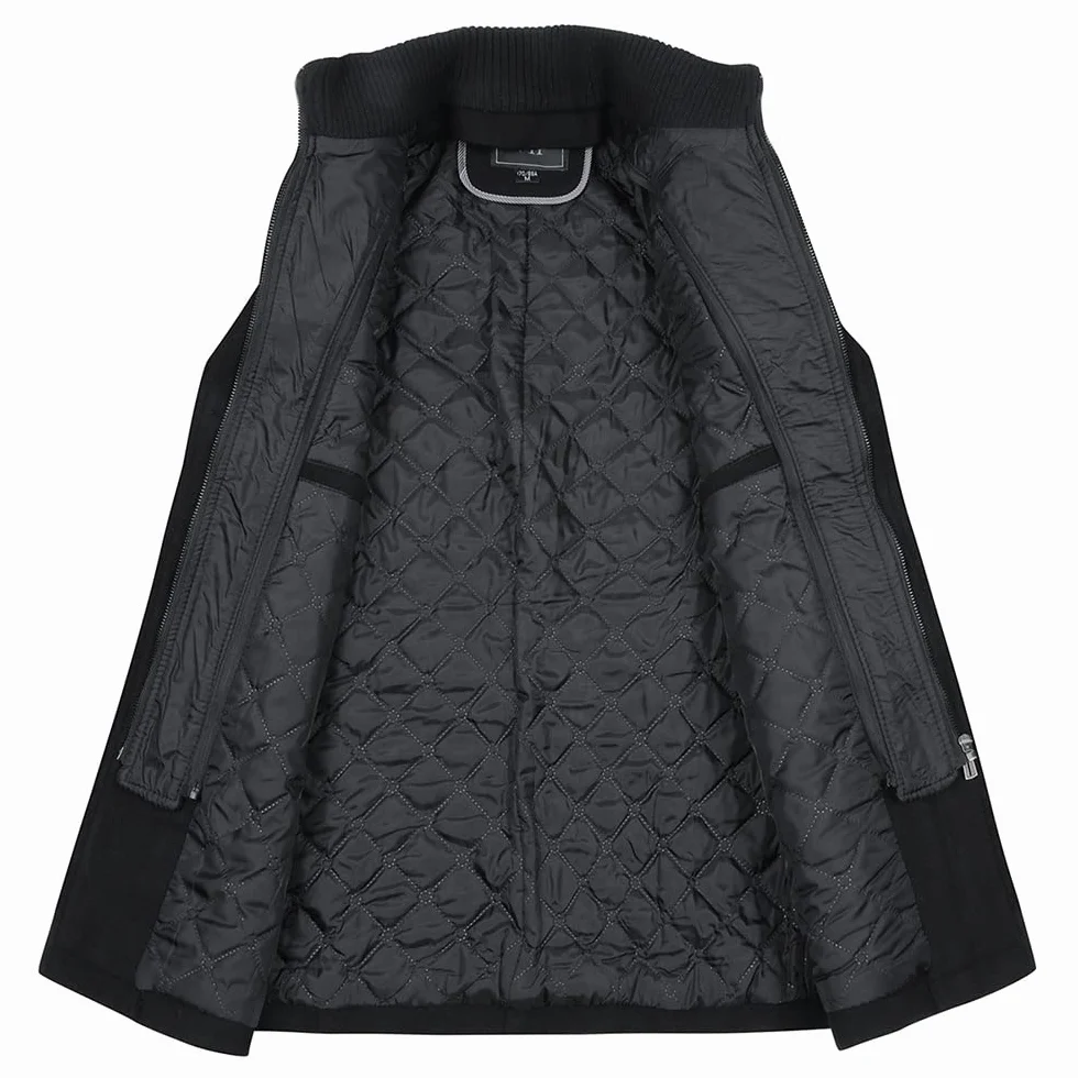 YOUTHUP Manteau Homme Hiver Chaud Long Veste en Laine Epais Parka Trench Coat Caban Manteau Hommes Habillé