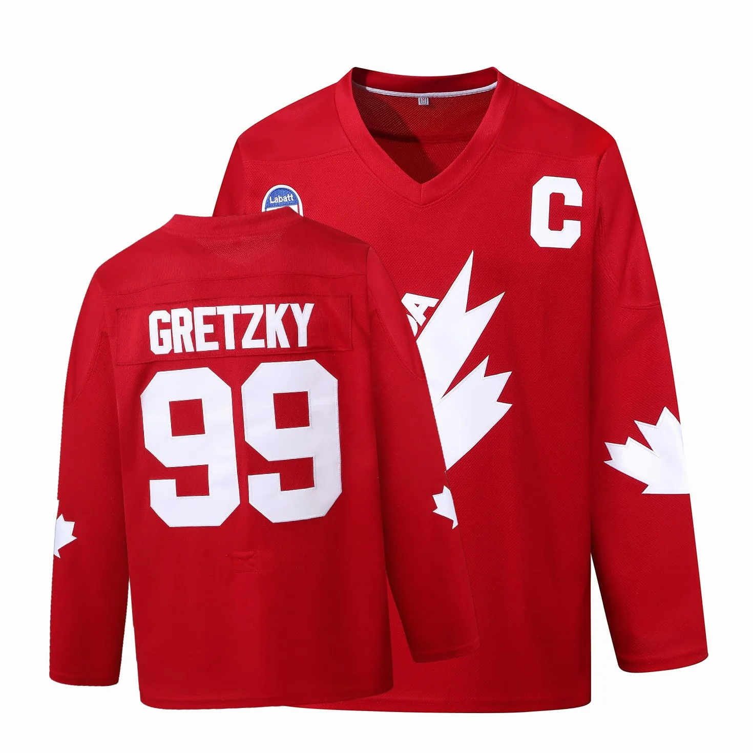 Maillot de hockey sur glace Gretzky Labatt Coupe Canada #99 cousu pour homme