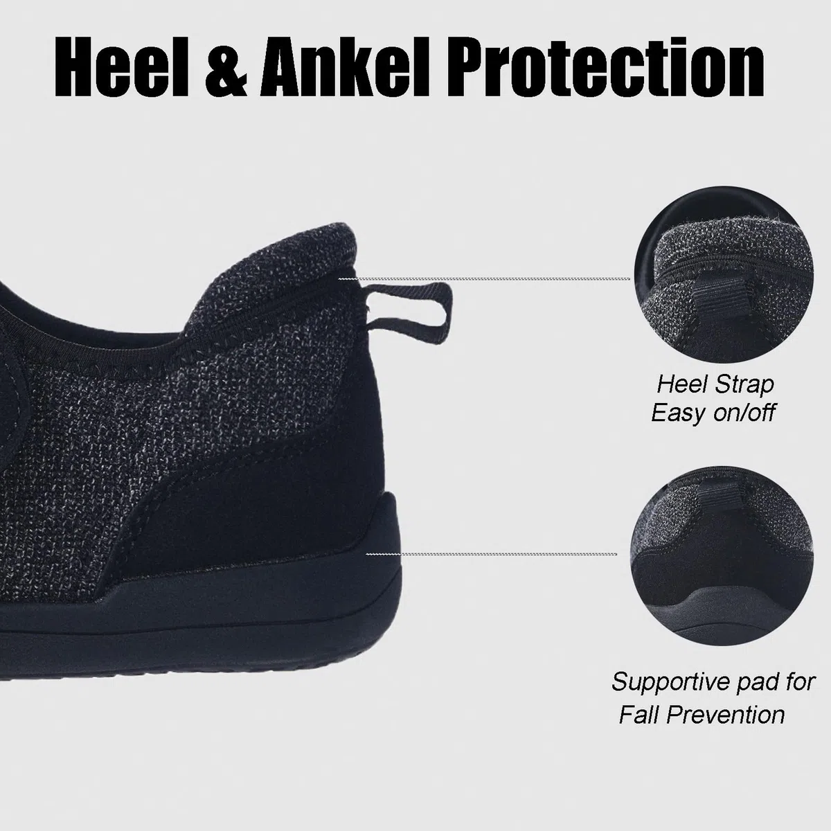 Sisttke Chaussons Homme Femmes Large Chaussures Diabétiques Orthopédique Anti-dérapante œdème gonflement Chaussures Marche Ajustables Confortable pour Personnes Âgées